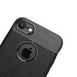Wholesale iPhone 8 Plus / iPhone 7 Plus TPU Leather Armor Hybrid Case (Black)